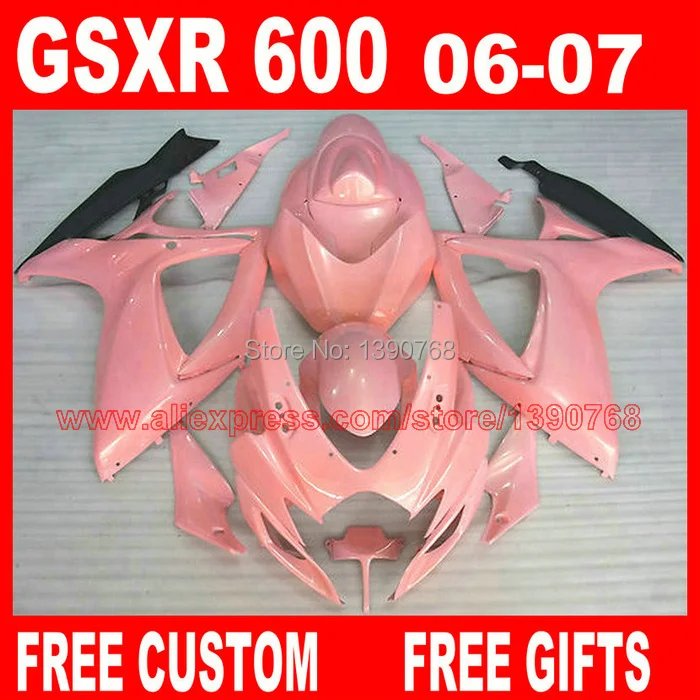 Высококачественный комплект обтекателей для SUZUKI GSX-R 600/750 06 07 pink черные