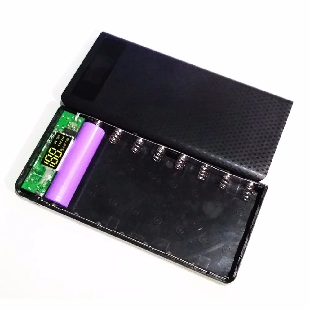 Портативный тонкий двойной USB светодиодный светильник 8x18650 батарея DIY банк питания коробка держатель для мобильного телефона