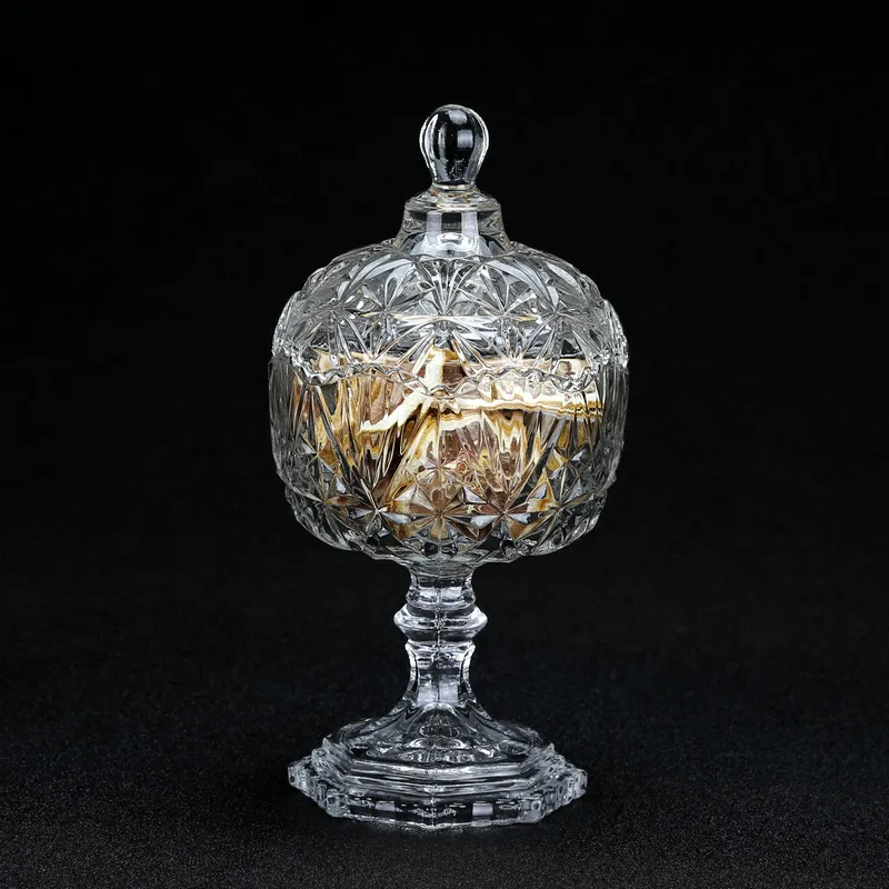 WSHYUFEI Европейская Хрустальная Алмазная сахарница с высокими ногами банка для