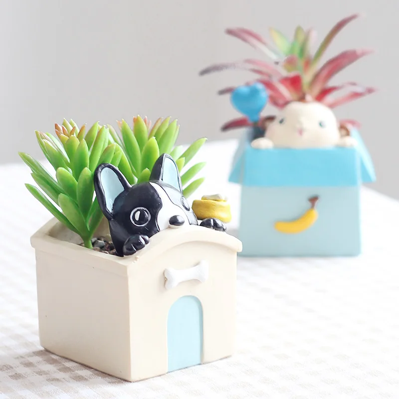 ROOGO дизайн мода мультфильм животное горшок zakka ручные ремесла kawaii цветочные горшки суккулент горшок украшение дома