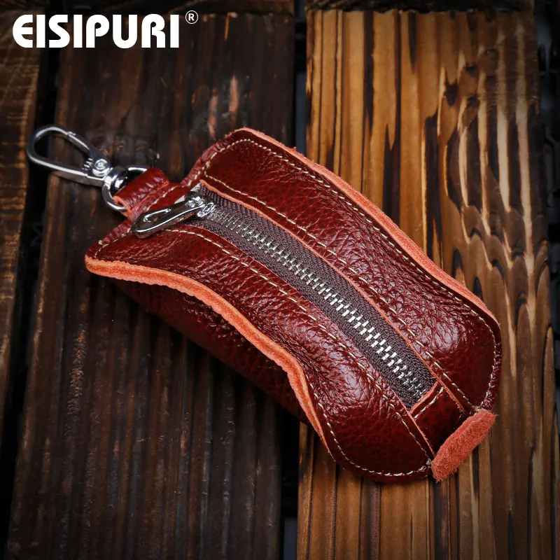 Кошелек для ключей EISIPURl из 100% натуральной кожи деловой мужской чехол от двери