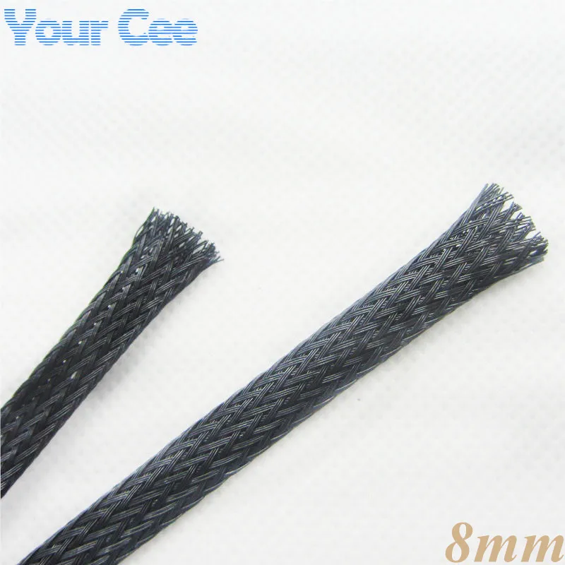 1 м Sheathing автомобильный провод нейлоновый плетеный кабель 8 мм черный|nylon braided cable