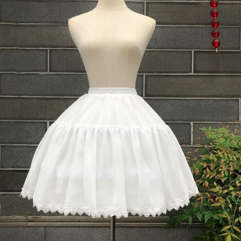 Женская шифоновая короткая юбка американка для девочек с 2 обручами кружевной