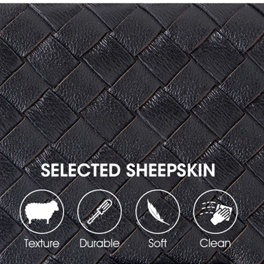 BISON DENIM, Воловья кожа, женские кошельки, на застежке, держатель для карт, кошелек, плетение, дизайн, portefeuille femme N9313