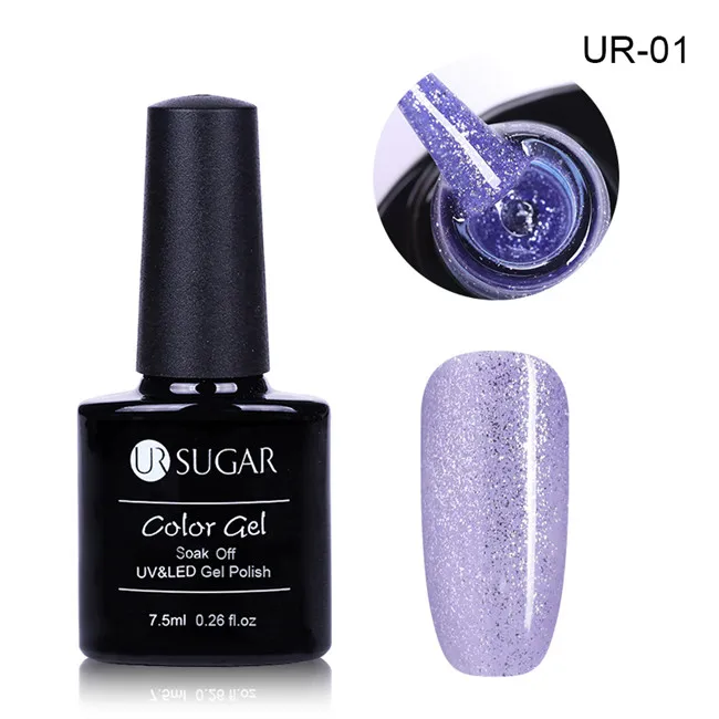 UR-01 Ur Sugar песочный сахарный гель, цветной градиентный Гель-лак для ногтей, блестящий УФ-Гель-лак, 7,5 мл, замачиваемый светодиодный Гель-лак для дизайна ногтей - Цвет: UR-01