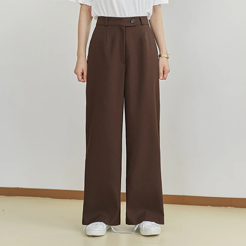 Винтаж Для женщин брюки костюм One Button Blazer куртка и эластичный пояс широкую ногу 2018