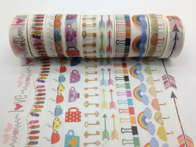 Набор декоративного скотча Васи 100 pc Оптовая продажа из Китая рисовая бумага