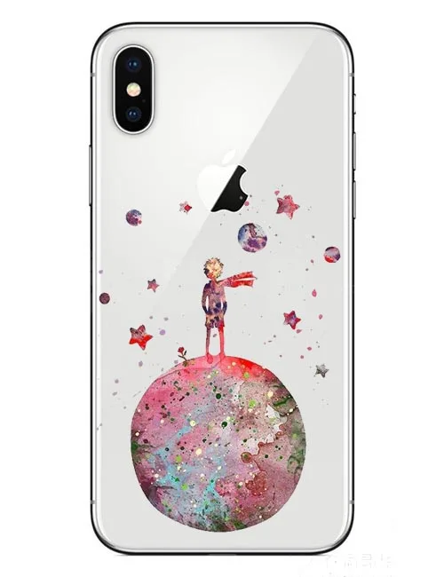 Phone Case Cartoon The Little Prince earth space Clear Silicone TPU Cover For iPhone 5 5S SE 6 6S Plus 7 7Plus 8 8Plus X 10 | Мобильные