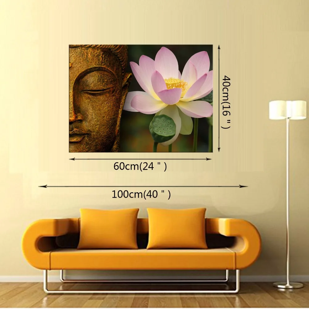 1 панель бесплатная доставка холст с Буддой и цветами художественная картина