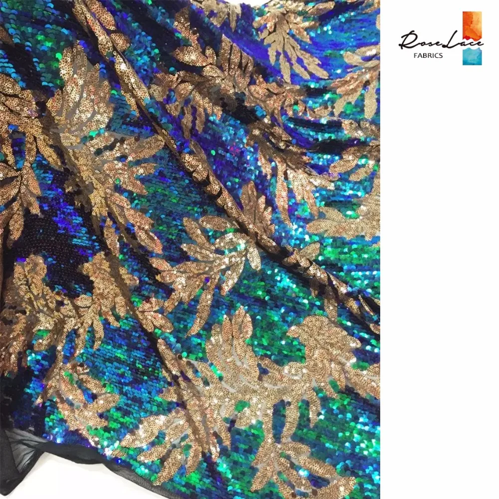 Зеленая и Золотая расшитая блестками африканская французская Сетка кружевная ткань для Индии вечернее платье ткань новая нигерийская вуаль с блестками