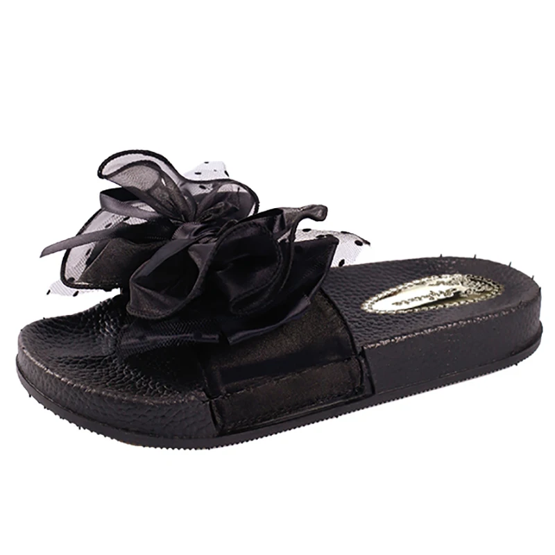 Шлепанцы Aphixta женские с цветочным украшением летняя пляжная обувь из шелковой