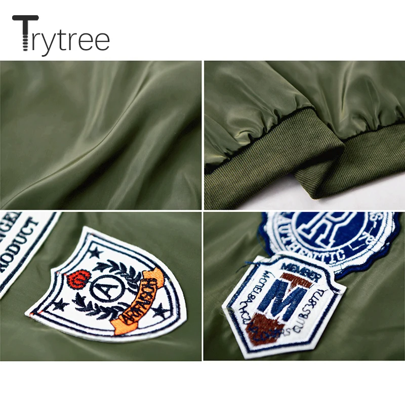 Женское пальто на молнии Ttytree черное повседневное армейское из полиэстера с