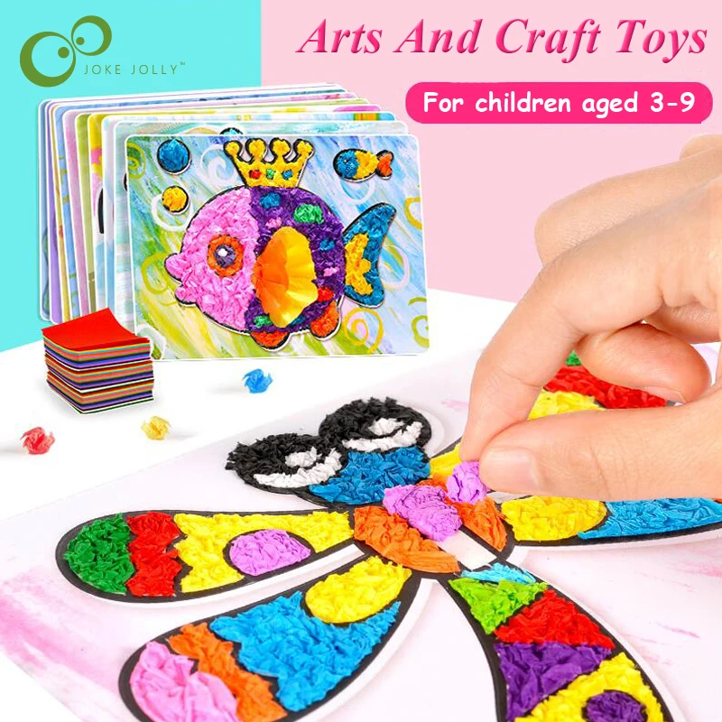 

3Pcs DIY Cartoon Crafts Toys For Children Felt Paper Handicraft Kindergarten Material Funny Arts And Craft Gift for Boy Girl GYH