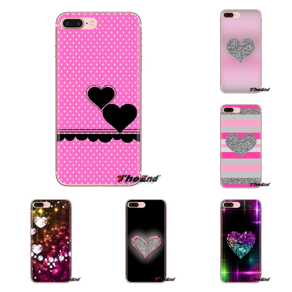 love Golden Heart Glitter Transparent Soft Shell Covers For iPod Touch Apple iPhone 4 4S 5 5S SE 5C 6 6S 7 8 X XR XS Plus MAX |