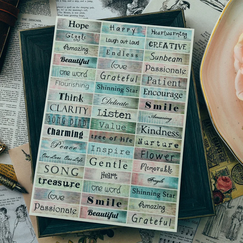 Vintage Phrases Stickers for Scrapbooking DIY Projects/Photo Album/Card Making Crafts |