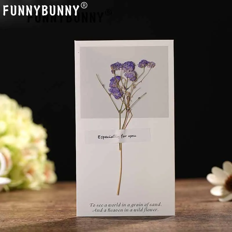 FUNNYBUNNY ручная работа сушеные цветы открытка вечеринка пригласительные открытки