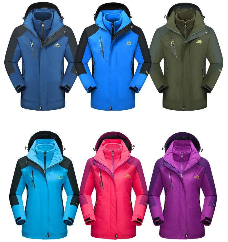 Mountainskin Для женщин зима 2 шт. Softshell флиса Куртки Спорт на открытом воздухе Водонепроницаемый Термальность Пеший Туризм Лыжный Спорт женские пальто мужские
