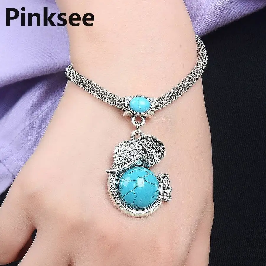 Винтажные Браслеты Boho Elephant женские браслеты с подвеской из Красного