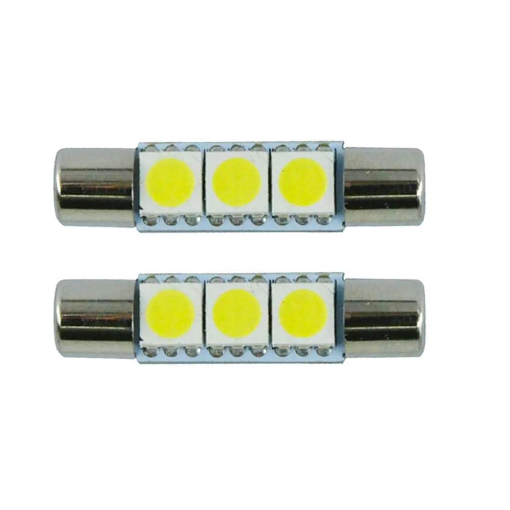 50X автомобильный Led C5W белый 28 мм 31 5050 3SMD светодиодный предохранитель