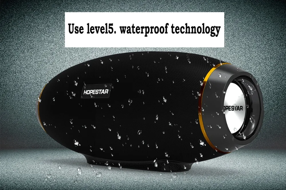 HOPESTAR H20 30 Вт мощность беспроводной портативный Bluetooth динамик регби Открытый бас эффект с микрофоном банк заряда для мобильного ТВ ПК