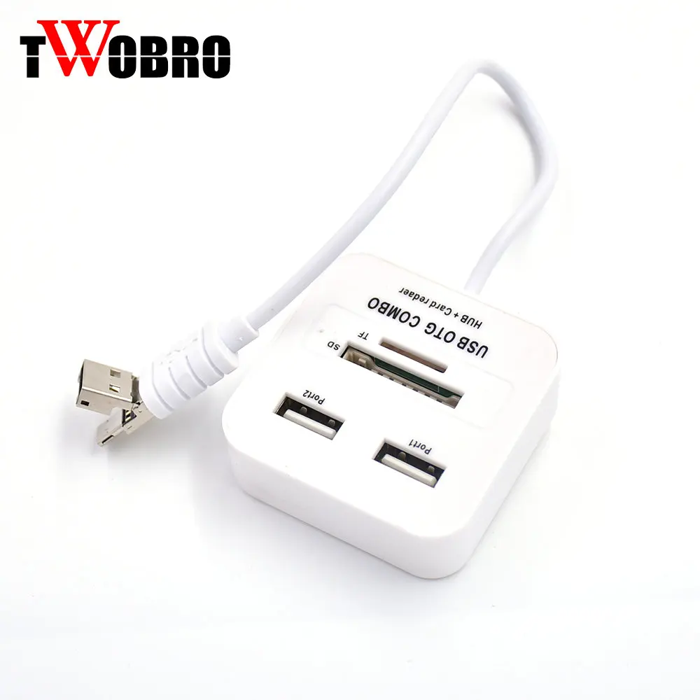 Micro USB концентратор 2 порта кардридер (SD/TF) многопортовый USB-адаптер OTG 0 Combo для Macbook