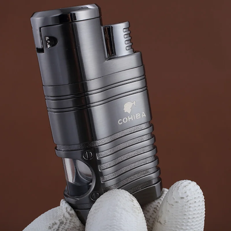 COHIBA GALINER Butane Gas 4 Torch Jet Flame With Cigars Cutter | Дом и сад