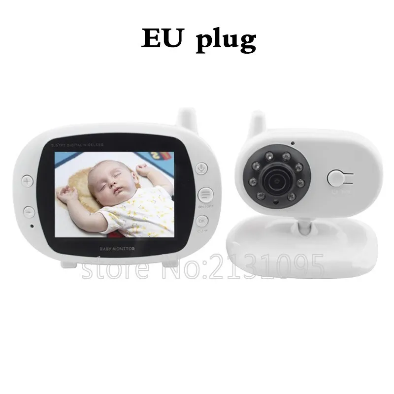 EU plug Беспроводное видео с камерой детский монитор 3,2 дюймов lcd 2 способа аудио разговора ночного видения камеры наблюдения безопасности радио няня - Цвет: EU plug