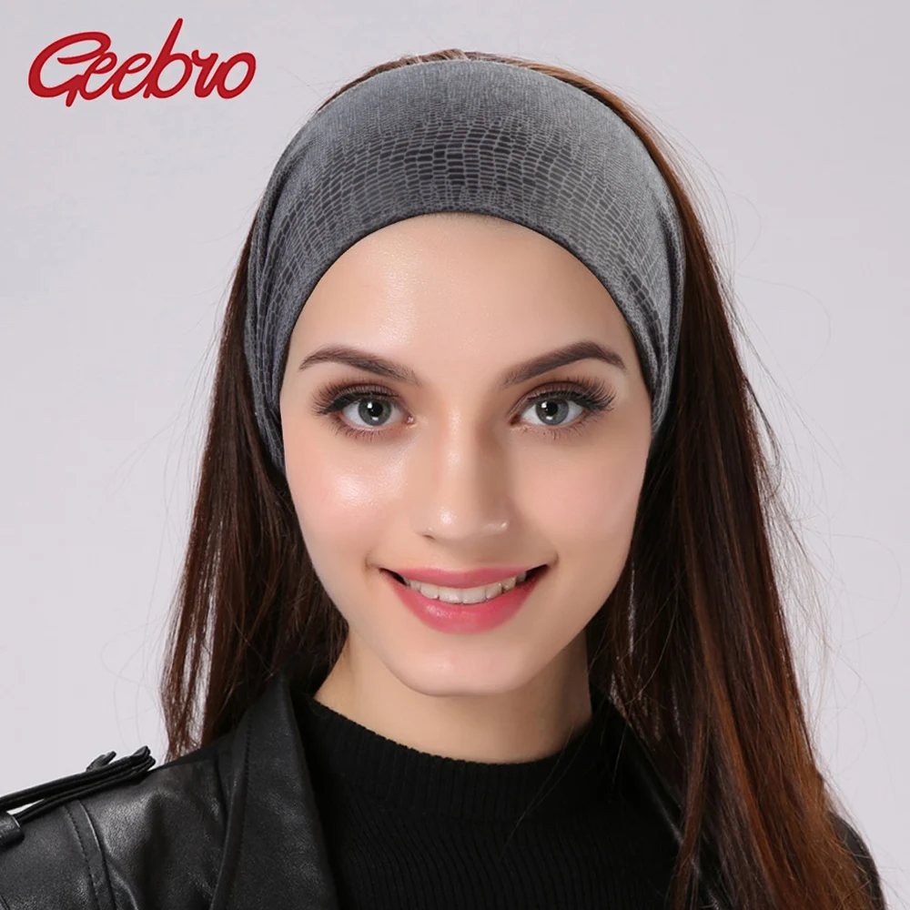 

Geebro Women's Elastic Headbands Spring Ladies Plain Color Hair Accessory Fashion Turban Headband Headwrap Top Knot Hairband