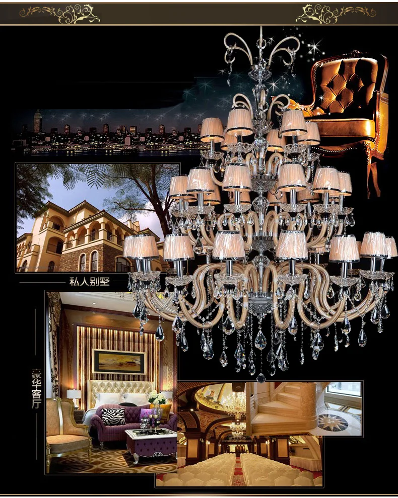 Современная светодиодная Люстра для гостиной 30 шт. Большая хрустальная лампа