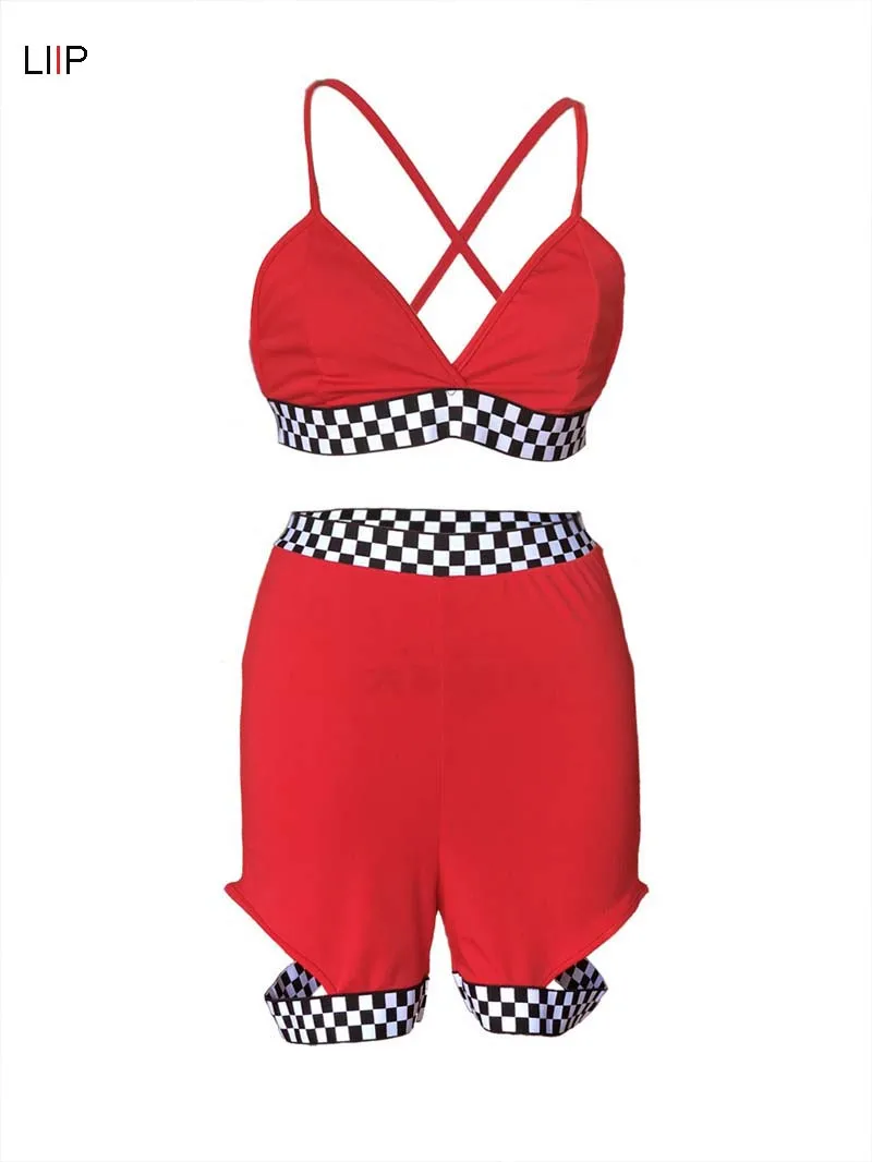 Женский комплект из топа и шорт LIIP 2 предметов для лета 2019|Спортивные костюмы| |