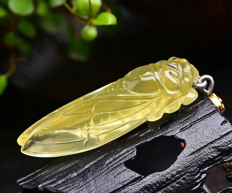 Натуральный Цитрин e желтый кристалл кресткая Цикада счастливая красивая резьба