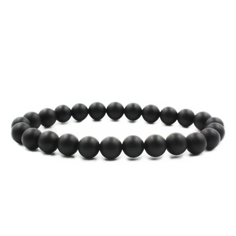 3 шт./компл. 8 мм натуральный камень мужской браслет черный бусы CZ когти орла