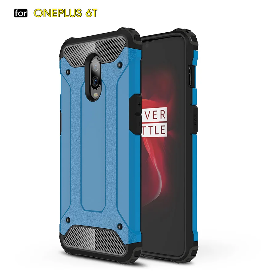 Blue Чехол RIJOW One Plus 6T для OnePlus 7T Pro чехол-накладка на заднюю панель из поликарбоната+ ТПУ чехол для телефона One Plus 6 1 Plus 7 Pro чехол s - Цвет: Blue
