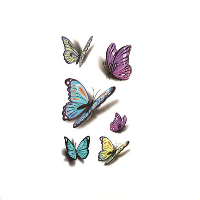 Bittb 5PC Butterfly Pattern Waterproof Temporary Tattoos Body Art Sticker Fake Tattoo Paste Foil Beauty Paper | Красота и здоровье