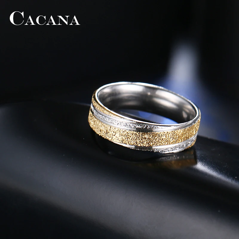 CACANA Stainless Steel Rings For Women Fashion Shining Sand On Jewelry Wholesale NO.R25 | Украшения и аксессуары
