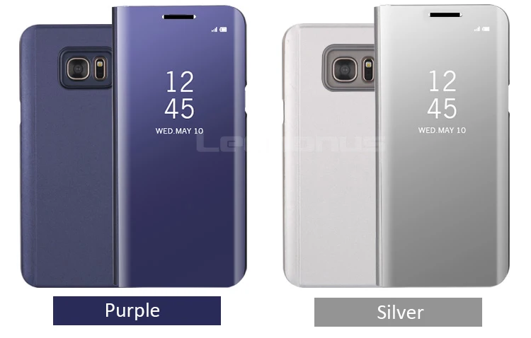 Чехол Leanonus с подставкой для samsung Galaxy S6, S6Edge, S7, S7 Edge, умный чехол для просмотра, прозрачный зеркальный чехол с откидной крышкой