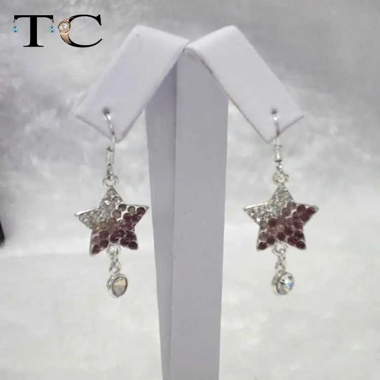 

Free Shipping Earring Holder Black+White PU Leather Jewelry Display Stand For Earrings Tree Showcase