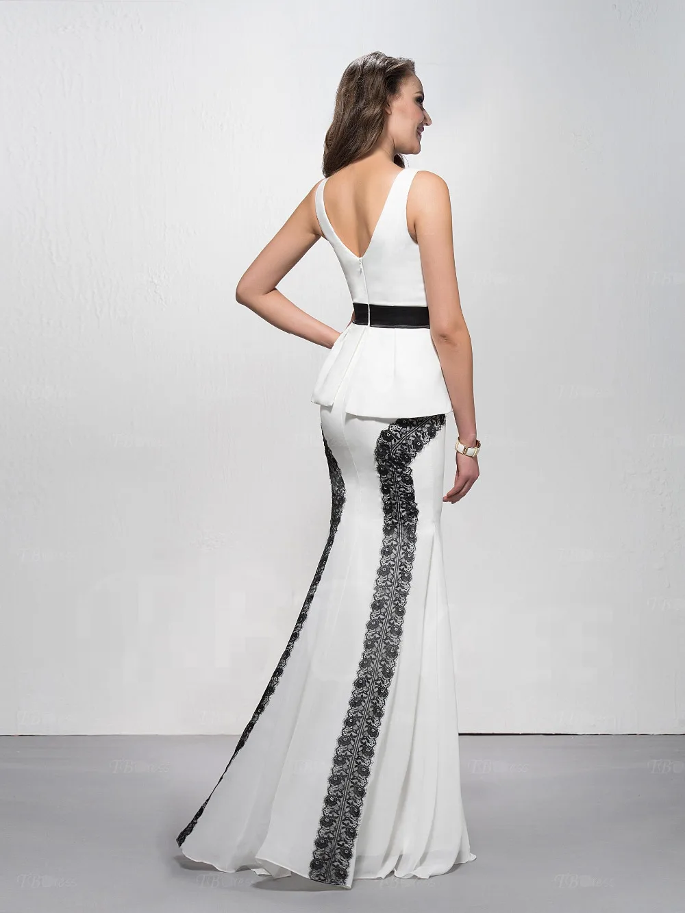 Вечерние Платья 2016 Robe De Вечер Longue Длинное Вечернее Платье Сшитое Белый Черный