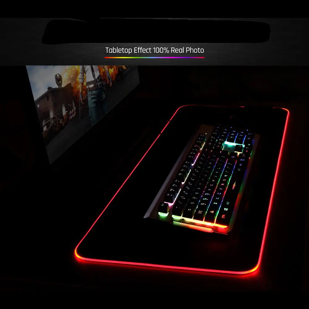 2 размера большой светодиодный RGB коврик для мыши USB Проводное освещение игровой геймер Коврик для мыши Коврик для компьютера Overwatch 2 borderland