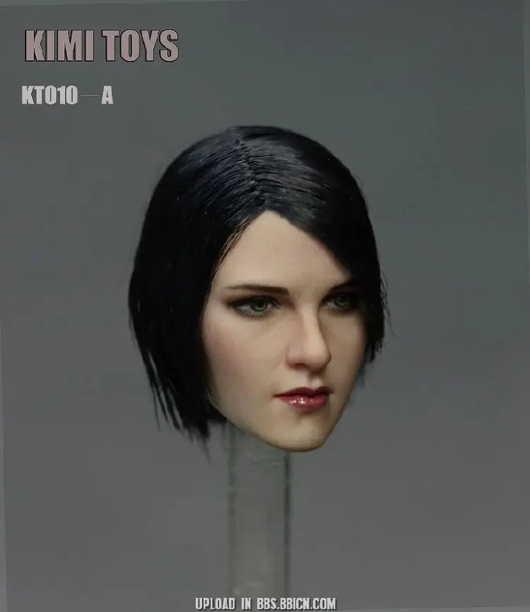 1/6 женская голова Лепка короткие черные волосы KIMI KT010 A для горячих игрушек Phicen