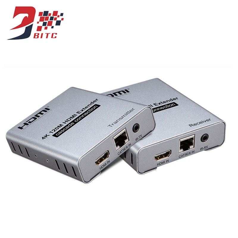 SZBITC HDMI удлинитель Каскадный петля выход 4 к через Cat5e/6 Ethernet кабель 120 м HDMI передатчик приемник с ИК