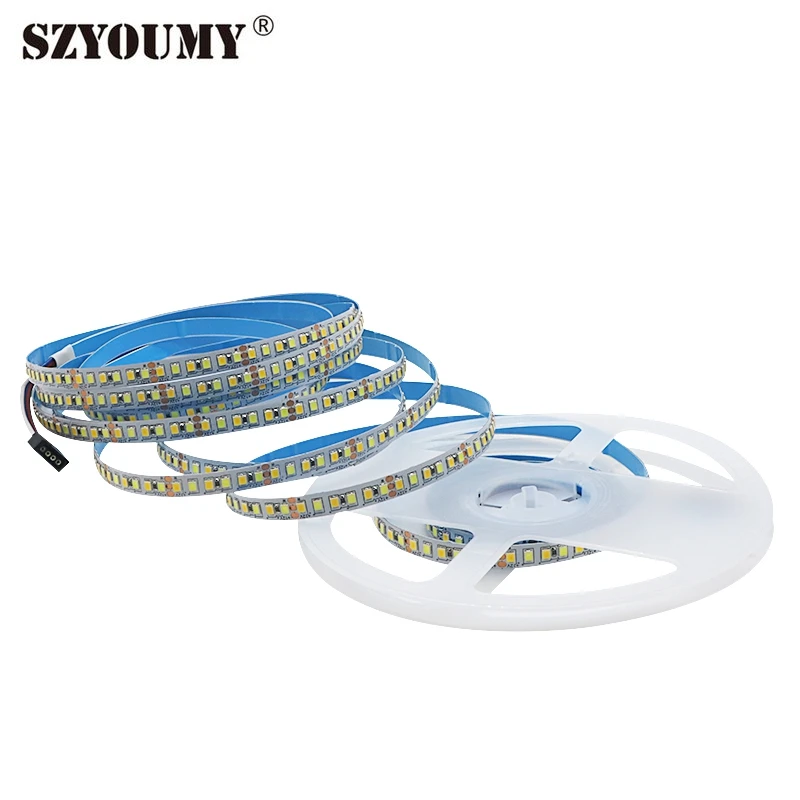 

Светодиодная лента SZYOUMY SMD 2835, двойная белая диммируемая цветовая температура CCT 12 В 24 В, двухцветная СВЕТОДИОДНАЯ лента 180 светодиодов/м