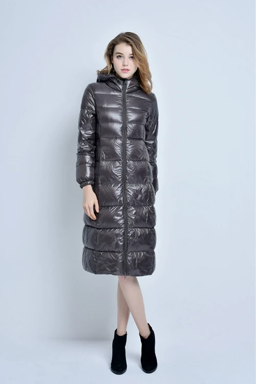 dark gray NewBang Брендовое длинное женское пуховое пальто с капюшоном, зимние пуховые куртки, Женская пуховая куртка, Толстая теплая Женская ветровка, зимняя парка - Цвет: dark gray