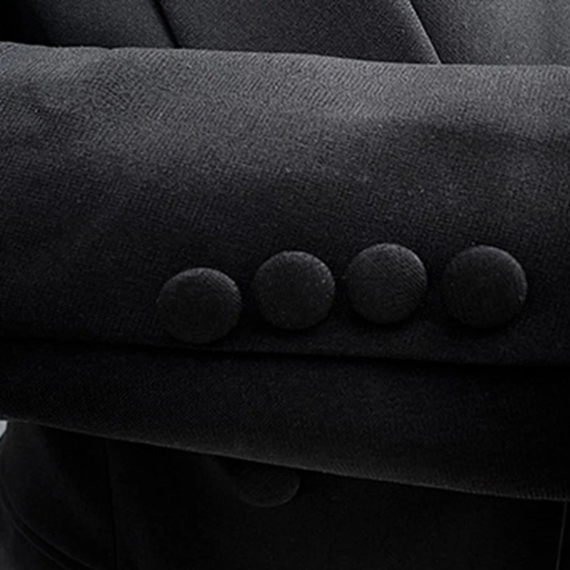 Женский блейзер 2020 черный приталенный двубортный Блейзер большие размеры 5XL