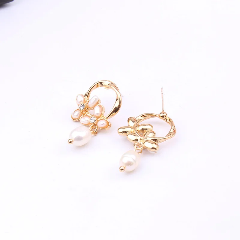 Женские серьги с жемчугом Длинные Цветочные модная индивидуальность