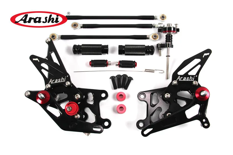 Black Араши подножка мотоциклиста для HONDA CBR600RR регулируемые Задние подножки CBR 600 RR 2007 2008 задний упор для ног CBR 600RR 07 08 CNC - Цвет: Black