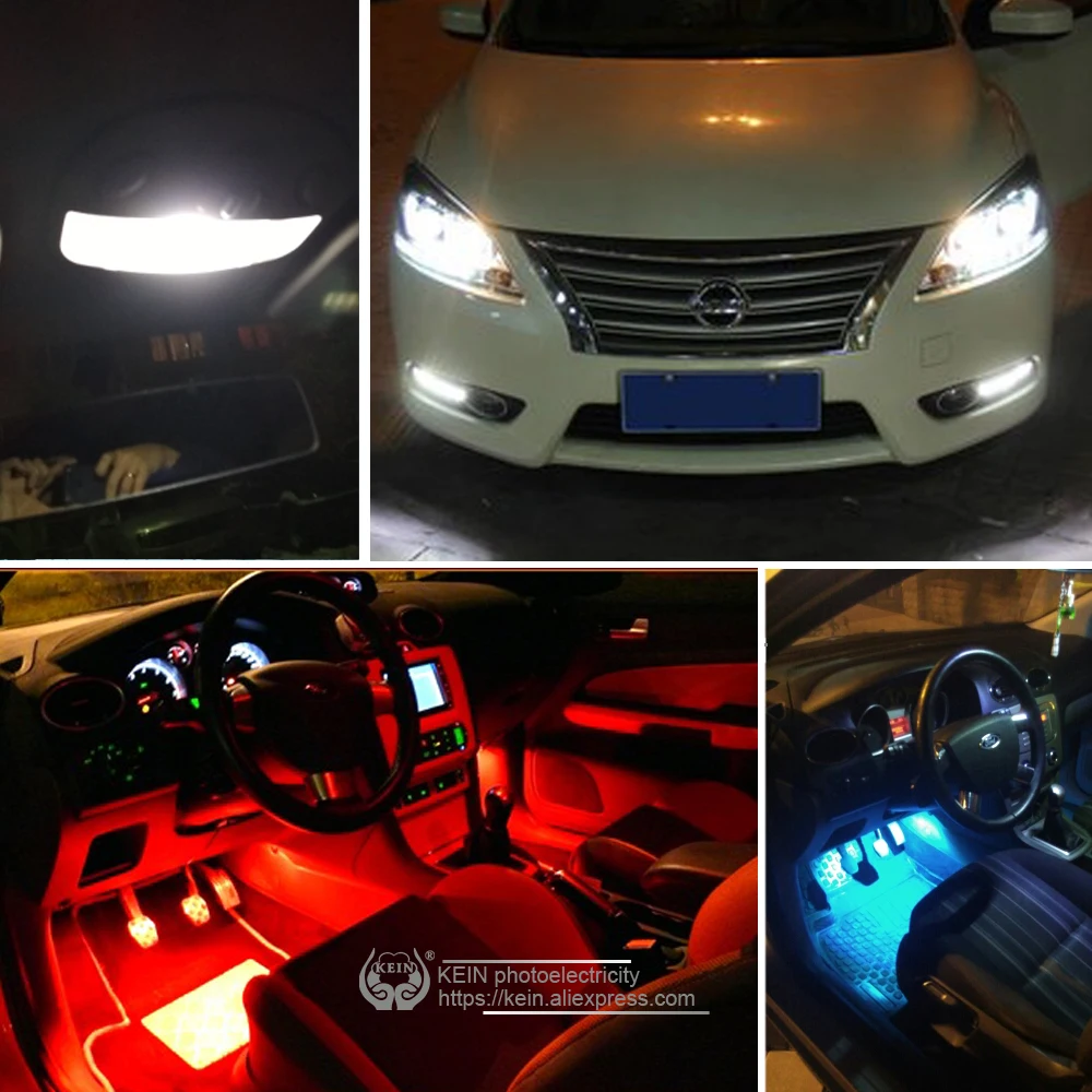 KEIN 10 шт. T10 W5W свет салона автомобиля COB силиконовые авто сигнальная лампа 12V 194 501 клиновидные боковые парковочная лампа для lada автомобиль стиль