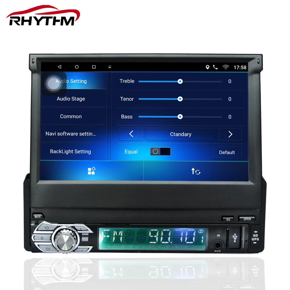 1din dab Android 7,1 gps автомобильный мультимедиаплеер 7 дюймов 1080P сенсорный экран головное устройство Авторадио wifi DVD видео аудио Передняя панель