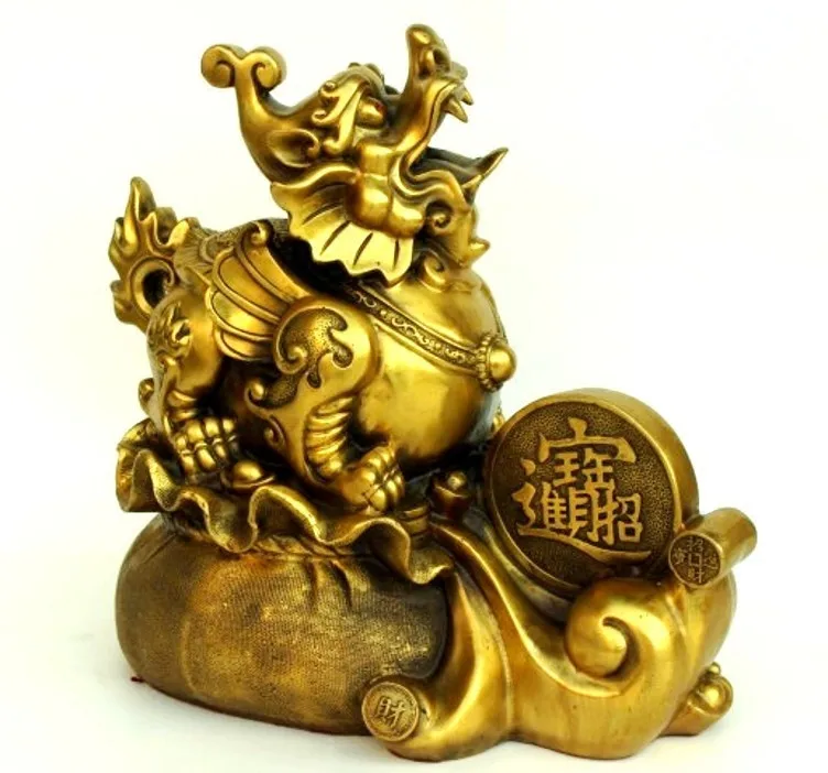 Bestellen Chinesische Sehr Schöne Messing Mythische Wilde Tier Pi Xiu Handwerk Dekorationen Statue
