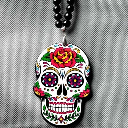 Ожерелье с подвеской в виде мексиканского черепа имитацией жемчуга|necklace ornament|gift